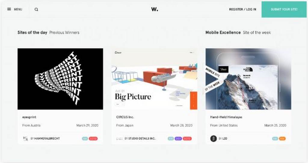 Awwwards, cảm hứng cho web design