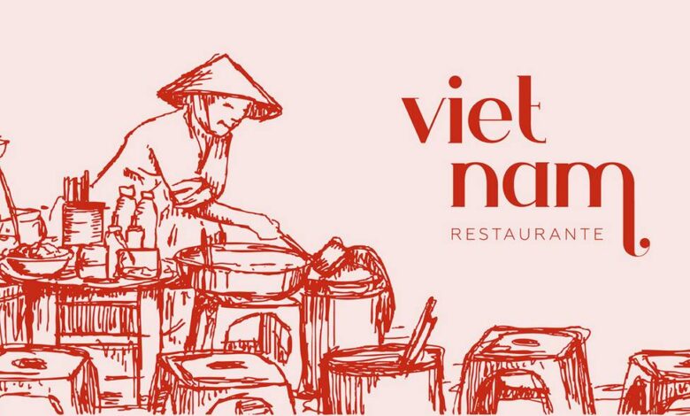 Photo of Cảm hứng từ tranh ký hoạ trong bộ nhận diện nhà hàng Việt tại Tây Ban Nha